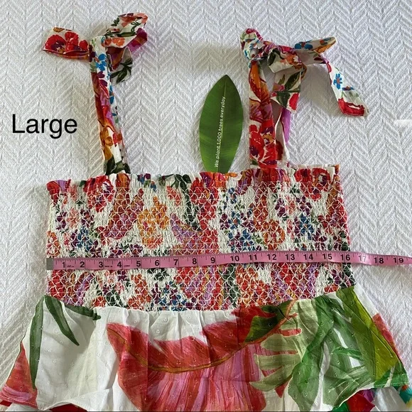 🥭 FARM Rio Mixed White Prints Layered Midi Dress - Picture 8 of 11